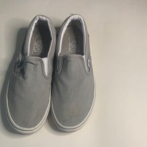 Vans Slip-On Sneakers in Light Gray and White